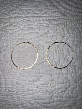 Lightweight Textured Gold Hoop Earrings for Women